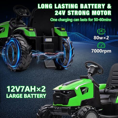 GAOMON 3 in 1 Kids Ride on Tractor, Excavator & Bulldozer, 24V Electric Vehicles w/Trailer, Shovel Bucket, Digger, Remote Control, EVA Tires, LED Lights, Kids Ride on Toys Car, Red in Saudi Arabia
