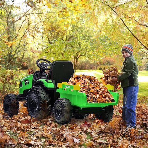 GAOMON 3 in 1 Kids Ride on Tractor, Excavator & Bulldozer, 24V Electric Vehicles w/Trailer, Shovel Bucket, Digger, Remote Control, EVA Tires, LED Lights, Kids Ride on Toys Car, Red in Saudi Arabia