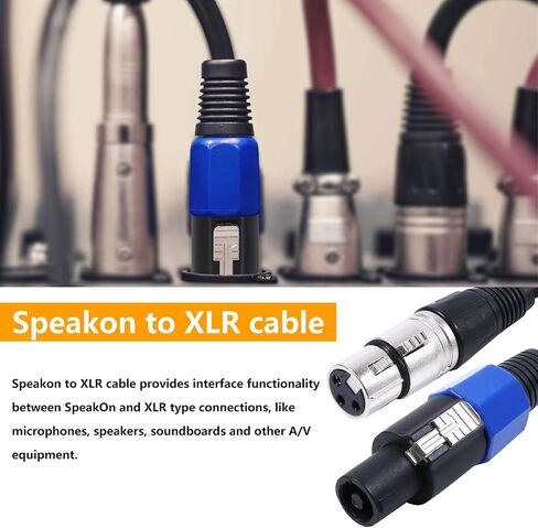 Pack of 2 50 Feet Speakon to XLR Cable - 2pcs 50ft. 2 Pole SpeakON Male to 3 Pole XLR Female Cables - Interface with Microphone, Amplifiers, Speakers, Soundboard Mix Audio Jack Wire in Saudi Arabia