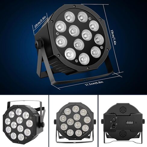أضواء الاسمية التي تعمل بالبطارية 2 حزمة - 12 مصباح LED بقدرة 36 ​​واط RGBW DJ Par Light الصوت المنشط الرئيسي الرقيق عن بعد DMX للتحكم في الإضاءة للحدث وحفلات الزفاف وإضاءة المسرح والموسيقى والرقص المحمول in Kuwait