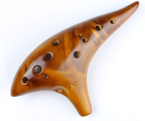 Unique Burning Ocarina 12 Agujeros Glossy Glaze 12 Holes Professional Ocarina brillante en alto (Yellow) in Kuwait