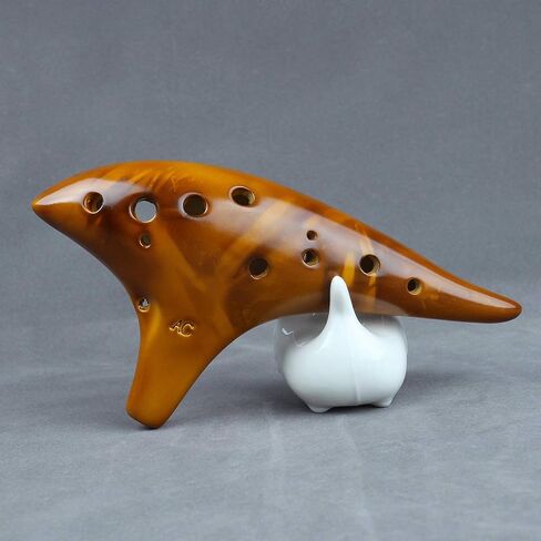 Unique Burning Ocarina 12 Agujeros Glossy Glaze 12 Holes Professional Ocarina brillante en alto (Yellow) in Kuwait