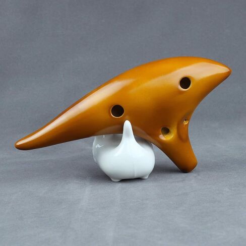 Unique Burning Ocarina 12 Agujeros Glossy Glaze 12 Holes Professional Ocarina brillante en alto (Yellow) in Kuwait