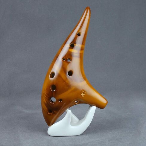 Unique Burning Ocarina 12 Agujeros Glossy Glaze 12 Holes Professional Ocarina brillante en alto (Yellow) in Kuwait