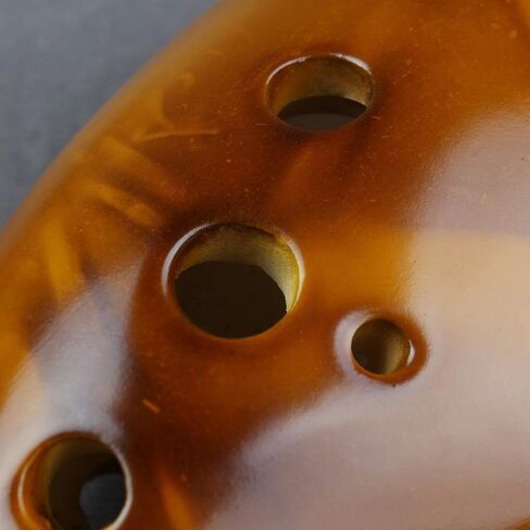 Unique Burning Ocarina 12 Agujeros Glossy Glaze 12 Holes Professional Ocarina brillante en alto (Yellow) in Kuwait