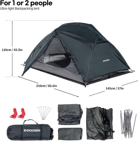 1-2 Person Tents for Camping, Lightweight Backpacking Tent Double Layer Waterproof Two Doors Camping Tent for Outdoor Hiking Camping Mountaineering Travel in Saudi Arabia