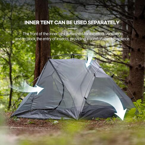 1-2 Person Tents for Camping, Lightweight Backpacking Tent Double Layer Waterproof Two Doors Camping Tent for Outdoor Hiking Camping Mountaineering Travel in Saudi Arabia
