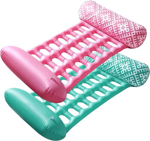 Pool Floats - 2 Pack Pool Floats Adult Size 4-in-1 Pool Floaties, Swimming Pool Water Hammock Lounge, Thick PVC Material in Saudi Arabia