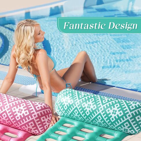 Pool Floats - 2 Pack Pool Floats Adult Size 4-in-1 Pool Floaties, Swimming Pool Water Hammock Lounge, Thick PVC Material in Saudi Arabia