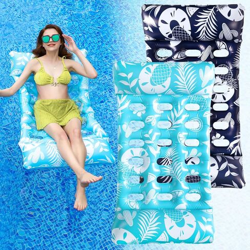 Pool Floats - 2 Pack Pool Floats Adult Size 4-in-1 Pool Floaties, Swimming Pool Water Hammock Lounge, Thick PVC Material in Saudi Arabia