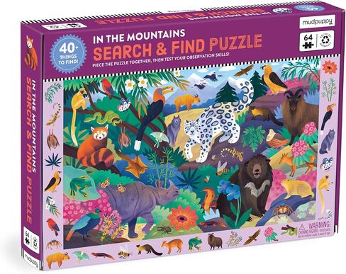 Mudpuppy African Safari — 64 Piece Search & Find Puzzle Jigsaw Puzzle Featuring Diverse Safari Animals and Over 40 Hidden Images to Find for Ages 4+ in Saudi Arabia
