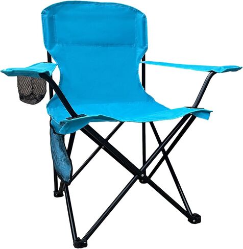 Beach Camp Cup Holder, Storage Pocket, Waterproof Bag Outdoor Arm Chair, Supports 225LBS, Black in Kuwait