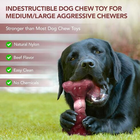 Indestructible Dog Chew Toy for Aggressive Chewers, Extreme Tough Nylon Dog Chew Toys for Large Dogs, Durable Dog Bone Toy for Medium/Large Breeds, Teething & Keep Dog Busy in Saudi Arabia