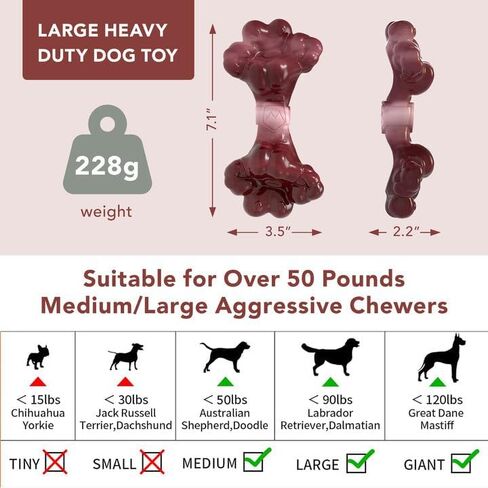Indestructible Dog Chew Toy for Aggressive Chewers, Extreme Tough Nylon Dog Chew Toys for Large Dogs, Durable Dog Bone Toy for Medium/Large Breeds, Teething & Keep Dog Busy in Saudi Arabia