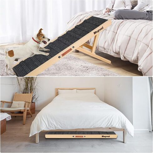 Dog Ramp,Stable Wooden Pet Ramp for All Small and Older Animals,43.5" Long Ramps with 8 Steps,Adjustable from 14" to 26", Folding Pet Ramps Great for High Bed Couch and Cars,(250Lbs Capacity) in Saudi Arabia