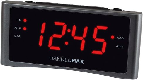 اتش اي ان ان ال او ام اي اكس راديو ساعة منبه HX-151CR، راديو PLL AM/FM، منبه مزدوج، شاشة LED خضراء 1.2 انش، تشغيل تيار متردد فقط. (اسود) in Saudi Arabia