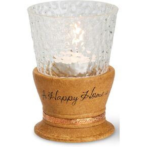 Pavilion Gift Company Comfort Candles 5-Inch Diameter Candle Holder Pierced with Stars, Good Friends