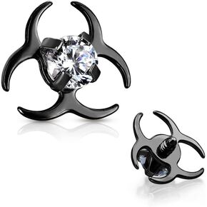 الإلهام Dezigns 14GA واضح تشيكوسلوفاكيا مركزية رمز الخطر البيولوجي مترابطة داخليا 316L الجراحية الصلب الجلدي in Kuwait