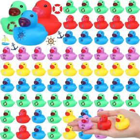 Chivao 200 Pcs Valentine Mini Rubber Ducks Bulk Valentines Day Party Favors Holiday Mini Tiny Ducks Heart Themed Duckies Squeaky Duckies for Class Valentines Day Gifts Exchange Prizes Treats