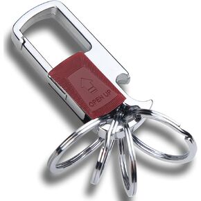 Mtverver Metal Keychain Car Key Chain Holder Clip with 4 Detachable Key Rings ，Bottle Opener Keychain