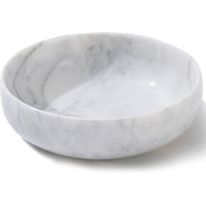 CM CHIC MONDAY 5.91'' Large Decorative Bowls, Natural Marble Decorative Bowls for Home Decor, Key Bowl, Large Incense Burner, Smudge Bowl, Coffee Tables Centerpiece, Soap Serving Bowl(Black)