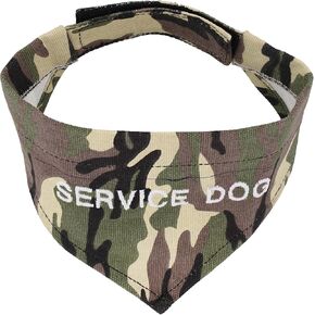 Mondo Medical Service Dog Bandana - 15.5-20in Neck Girth Service Dog Gear Reflective Dog Bandana Handkerchief Bib - Medium Embroidered Service Animal Scarf Collar in Bright Red