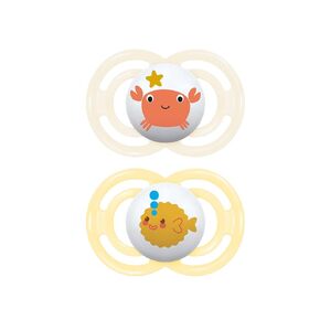 MAM Perfect Night Baby Pacifier, Patented Nipple, Glows in the Dark, 2 Pack, 6+ Months, Unisex
