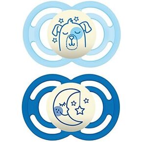 MAM Perfect Night Baby Pacifier, Patented Nipple, Glows in the Dark, 2 Pack, 6+ Months, Unisex in Kuwait