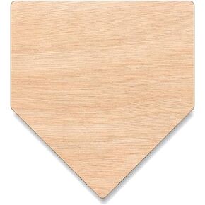 Unfinished Wood for Crafts - Home Plate Baseball Softball Diamond Base - Large & Small - Pick Size - Unfinished Wood Cutout Shapes Sports Team Trophy - Various Size, 1/8 Inch Thickness, 1 Pcs