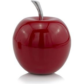 Modern Day Accents 3962 Manzano SM Red Apple, Fruit Decor, Teacher Gifts, School, Teacher Decor, Apple Gifts, Office Desk Decor, Home Decor, Red with Silver Stem, Sculpture, Aluminum, 4" Lx4 Wx5.5 H in Kuwait
