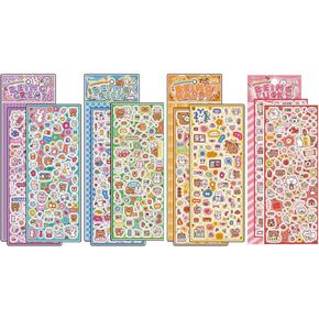 8 Sheets Cute Cartoon Stickers for Kids Girls Kawaii Small Stickers Waterproof Cartoon Reward Stickers DIY Decorative Adhesive Sticker for Phone Case Stationery Party Gifts (8Pcs Cute)