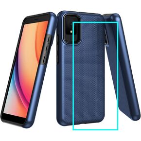 حافظة TCL 40 XE 5G/حافظة TCL 40 X 5G مع واقي شاشة، حافظة هاتف TCL 40 XE 5G مصنوعة من مادة البولي كربونات الخلفية الناعمة من السيليكون بدرجة عسكرية لحماية الجسم بالكامل لهاتف TCL 40X 5G/TCL 40XE (أزرق)