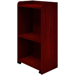 Podium Stand Portable with Wheels, Floor Stand for church, meetings, debate with large storage area, (Red)