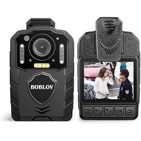 BOBLOV KJ25 2K Camcorder, Support 13Hrs Recording, Body Camera provided Night Vision, Hiking, Walk, Law Enforcement, and Pet Walking(No Memory Card Included)