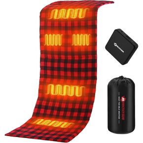 ANTARCTICA GEAR Heated Sleeping Bag Liner, 5 Heated Zones with 16000mAh 12V Battery Heated Pad, Electirc Sleeping Bag Heater for Cold Weather Camping Backpacking or Hiking