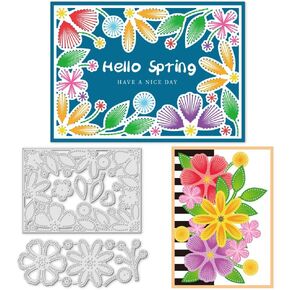INFUNLY Bunny Die Cuts for Card Making Easter Egg Die Cut Label Metal Cutting Die Flowers Embossing Stencil Template Tool for Easter Day DIY Scrapbooking and Photo Album Card Craft Decoration