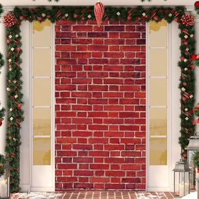 Brick Wall Backdrop Platform 9 and 3/4 King's Cross Station, Party Backdrop Door Curtains for Halloween Party, Christmas, Birthday Gifts, Outdoor and Indoor Photo Props Brick Wall Decoration, Yellow