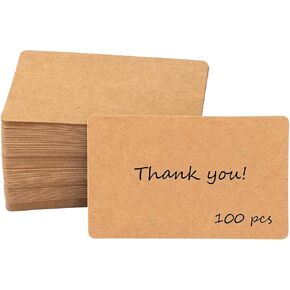 100 Pack Kraft Paper Cards Index Cards 3 x 4 Inch Blank Kraft Note Cards for note-making, greeting card writing, and DIY activities