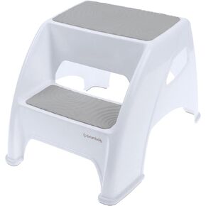 Dreambaby Toddler & Me 2 Step Stool - Designed for Kids & Adults - Holds up to 300lbs Maximum Weight Capacity - 10.5inch Tall & 15.4inch Wide - with Anti Slip Base Pads - Grey - Model L6072