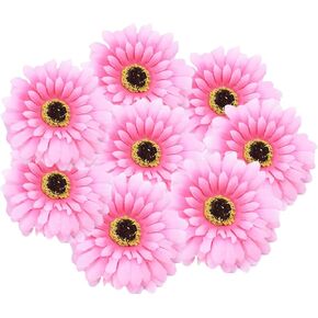 Alpertie 50PCS Fake Flower Heads in Bulk, Artificial Daisy Heads Gerbera Flowers Head for Crafts Home Wedding Decoration DIY Wreath Decor (8 Colors Mixed)