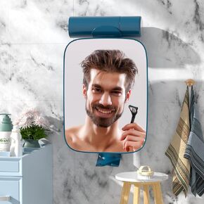 TOUCHBeauty Shower Mirrors for Men, 3X Magnification Shaving Mirror with Razor Holder, 360degree Swivel Bathroom Accessories for Men & Women 11" Size Version2.0