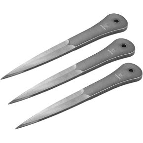 WICING 9.5 Inch Throwing Spikes - 0.236" Thick Full Tang Design, with Nylon Sheaths for Recreation and Competition - 6 Pack
