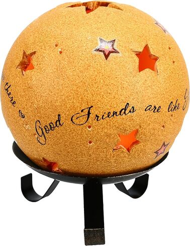 Pavilion Gift Company Comfort Candles 5-Inch Diameter Candle Holder Pierced with Stars, Good Friends in Saudi Arabia