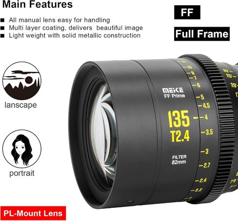 MEKE 85mm T2.1 Full Frame Manual Focus Cinema Lens for Arri PL-Mount Cinema Cameras in Saudi Arabia