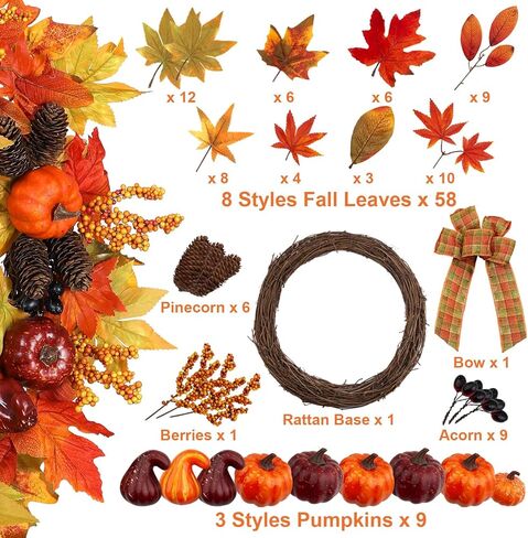 Hoomall 16 "إكليل الخزامى إكليل الربيع، إكليل الربيع للباب الأمامي، إكليل عيد الحب الخزامى الأحمر للداخلية في الهواء الطلق، جدار مكتب المنزل عطلة الفاوانيا إكليل ديكور عيد الحب إكليل عيد الحب in Kuwait