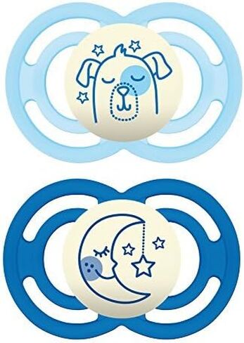 MAM Perfect Night Baby Pacifier, Patented Nipple, Glows in the Dark, 2 Pack, 6+ Months, Unisex in Kuwait