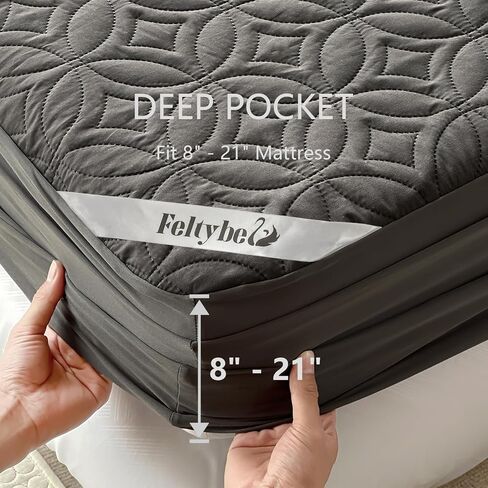 عبوة من قطعتين من واقي مرتبة سرير الأطفال المقاوم للماء من FELTYBED، أغطية مرتبة للأطفال الصغار مزودة بجيب عميق من 5 بوصات إلى 9 بوصات، وسادة مرتبة سرير ناعمة قابلة للتنفس بدون ضوضاء مقاس 52 بوصة × 28 بوصة، أبيض in Kuwait