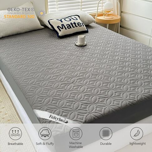 عبوة من قطعتين من واقي مرتبة سرير الأطفال المقاوم للماء من FELTYBED، أغطية مرتبة للأطفال الصغار مزودة بجيب عميق من 5 بوصات إلى 9 بوصات، وسادة مرتبة سرير ناعمة قابلة للتنفس بدون ضوضاء مقاس 52 بوصة × 28 بوصة، أبيض in Kuwait