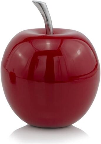 Modern Day Accents 3962 Red Small Manzano Rojo, Apple, Fruit, Tabletop, Accents, Transitional, Teacher, School, Décor, Desk, Silver Stem, Aluminum, L x 4.5" W x 6" H in Kuwait