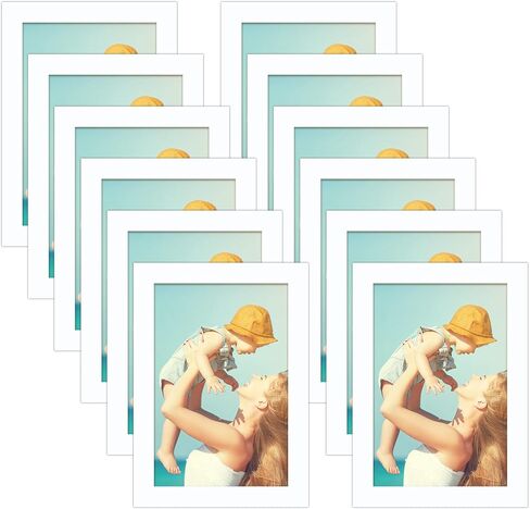 CRUGLA 8x10 White Magnetic Picture Frames for Refrigerator 12 Packs, Modified Magnetic Sheet with Self Adhesive Backing, 8 by 10 Magnetic Photo Craft Frame Set for Glass Window Door Cubicle in Kuwait